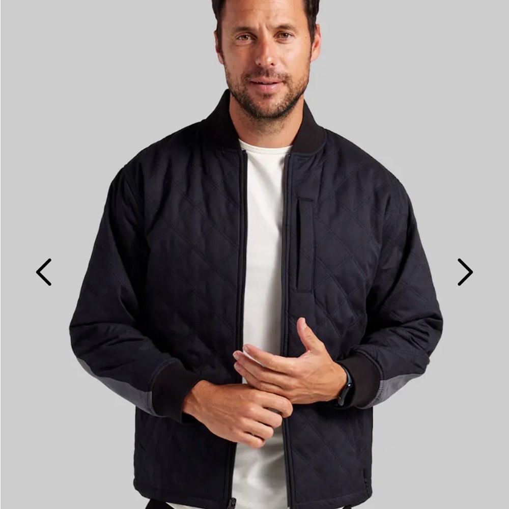 Men's Black Quilted reversible bomber. Jacket